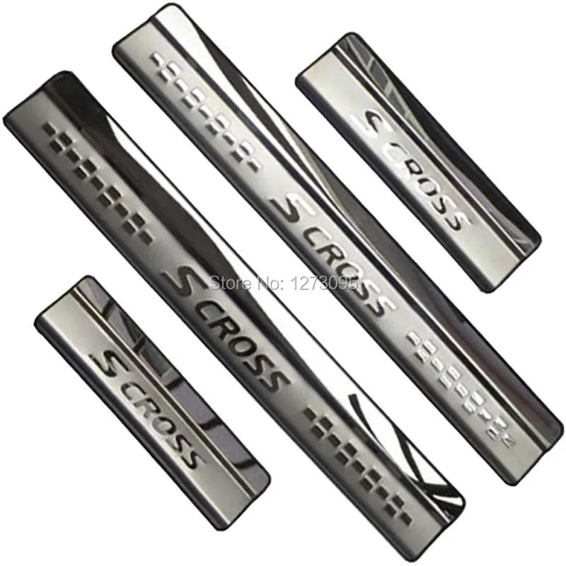 For Suzuki SX4 S-Cross SCross Accessory 2014-2021 2022 2023 2024 Stainless Chrome Car Door Sill Kick Plate Guard Pedal Protector