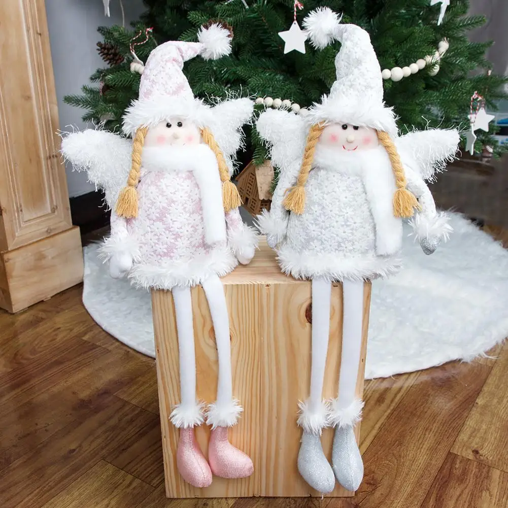 Wear-resistant  Useful Long Legs Christmas Angel Girl Doll Fine Workmanship Christmas Doll Soft   for Festival