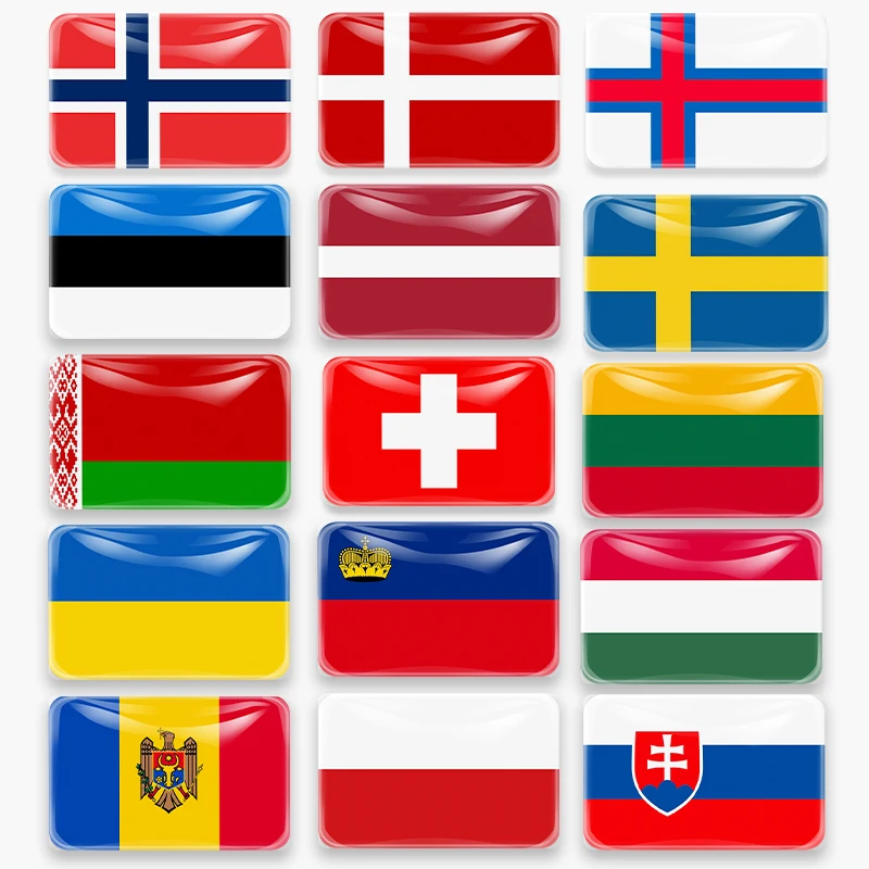 Estland Weißrussland Island polen Polen Dänemark Russland Finnland Tschechische Republik Lettisch Litauen Moldawien Norwegen Flagge Kühlschrank Magnet