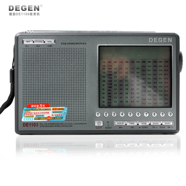 Degen DE1103デジタルfm、am、lw、mw、swステレオラジオDE1103 degen de-1103 ssbビットの新dspバージョン  - AliExpress