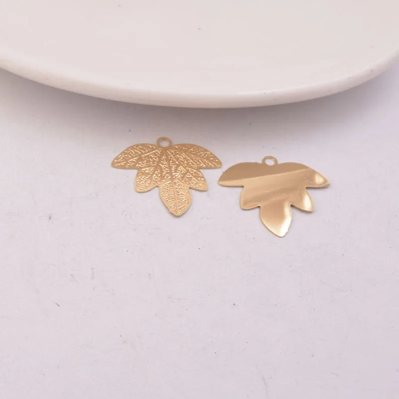 50pcs AC11127 20*23mm Maple leaves Charms Silver plated and Rose Gold Leaves Pendant  Earring Findings For Woman Bijoux image 6