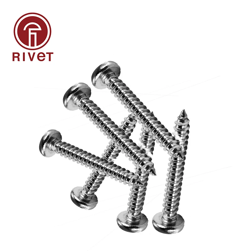 316 A4-70 Stainless Steel Cross Phillips Round Head Self Tapping Wood Screw GB845 DIN EN ISO 7049 ST2.9 ST3.5 ST3.9 ST4.2 ST4.8