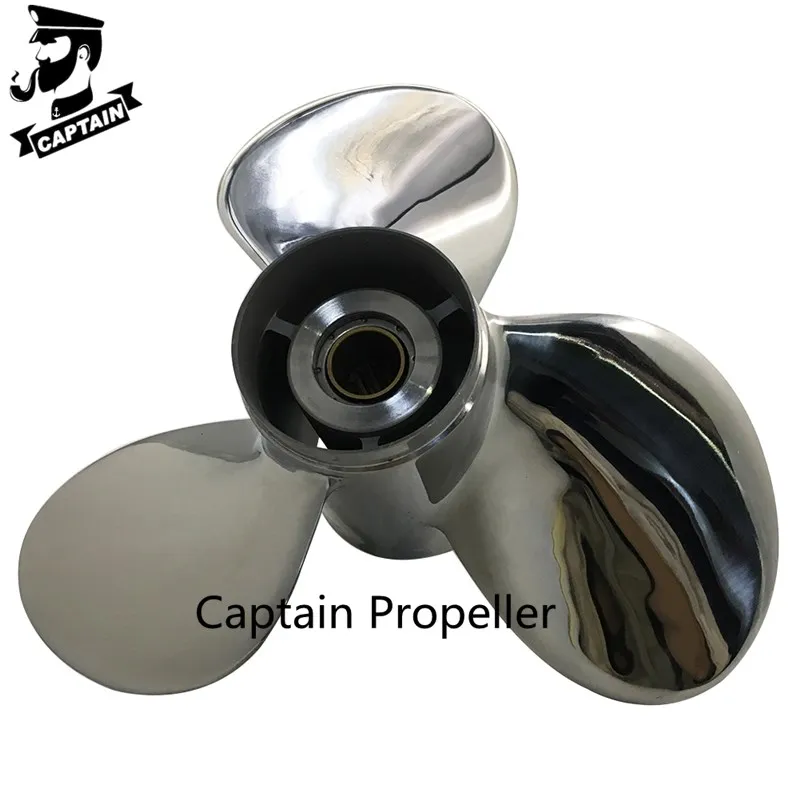 Captain Propeller 11 3/8x12 Fit Yamaha Outboard Engines T25HP 48HP F50 55HP Stainless Steel 13 Tooth Spline RH  663-45952-02-EL