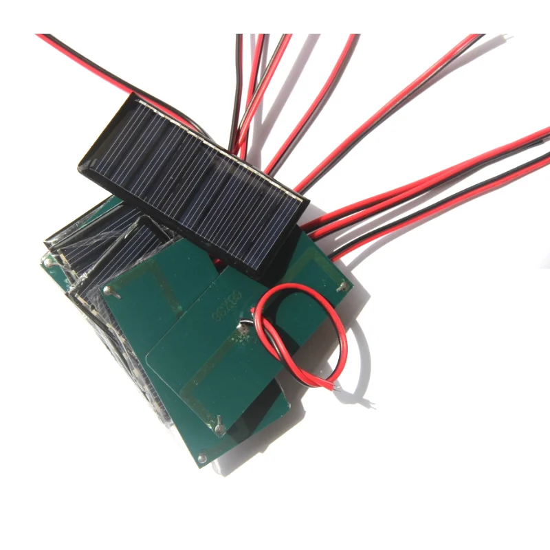 Factory Price 500PCS 5V Mini Solar Panels 0.3W Solar Cell with 15CM Cable for DIY Solar Light Small Solar Power System 68*36MM