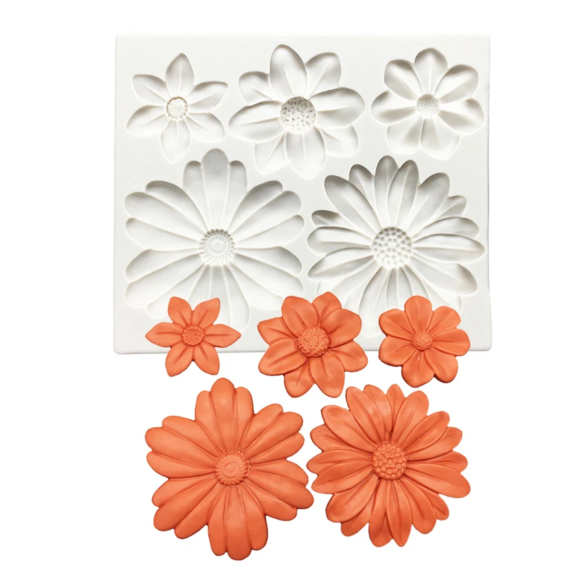 Sunflower Daisy Silicone Mold Sugarcraft Chocolate Cupcake Baking Mold Fondant Cake Decorating Tools