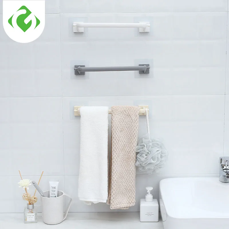 GUANYAO Viscose type plastic towel bar not damage the wall multi-purpose bathroom storage rack hand towel holder towel hanger