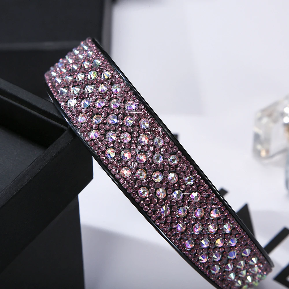 Shiny Full Rhinestone Headbands Luxury Crystal Designer Hairbands Non-slip Bezel Hoop Bands Korean Hair Accessories For Women