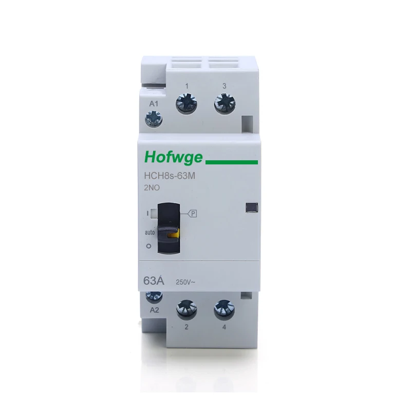 HCH8s-40M 2P 63A 40A 220V Din Rail Household AC Modular Contactor With Manual Control Switch 2NO 1NO1NC or 2NC