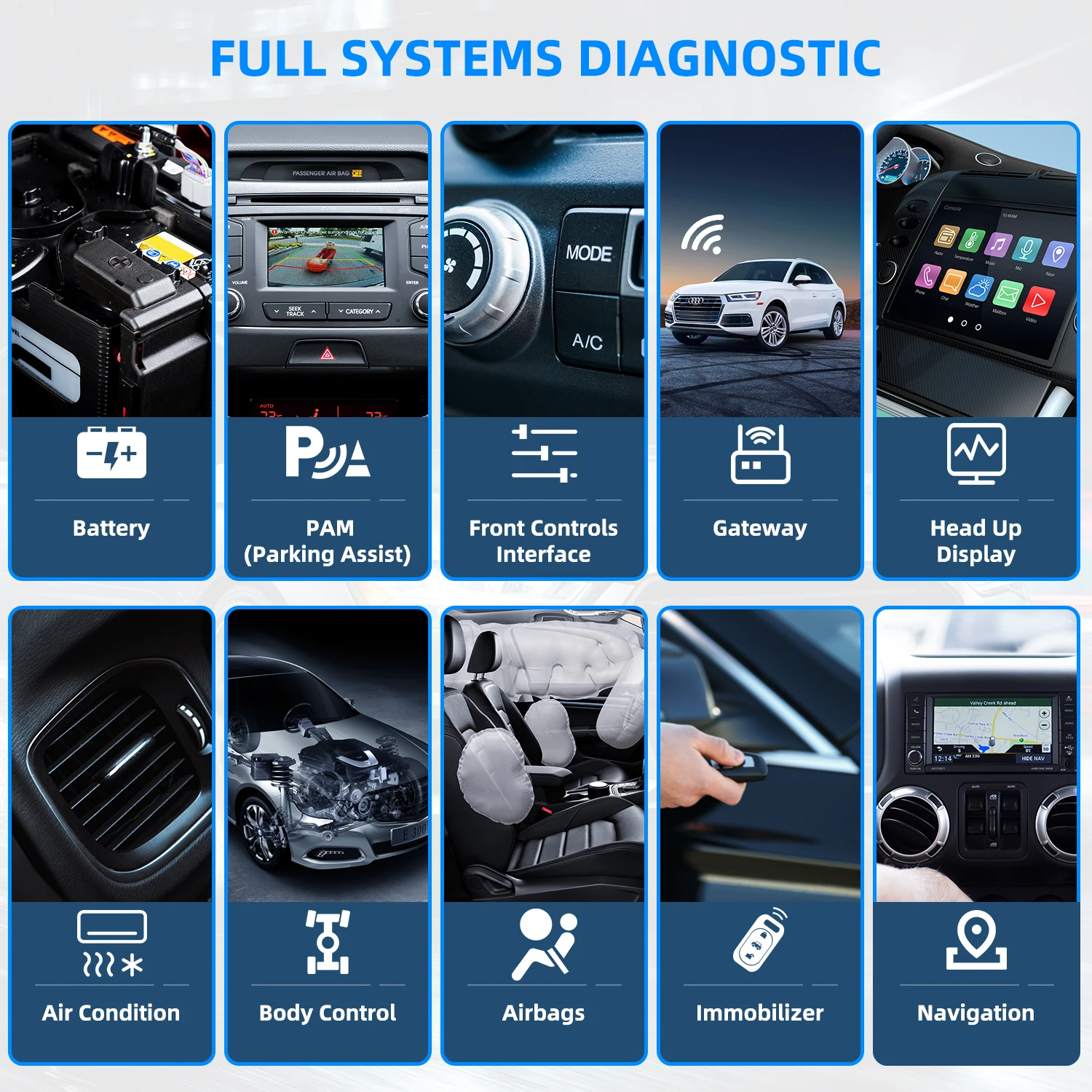 Ancel X6 All System Scanner OBD2-Diagnosetool 10 Reset SAS EPB Öl ABS D-P-F TPS BMS TPMS IMMO Auto OBD 2 Tools