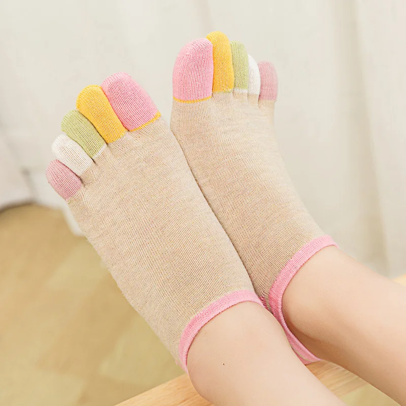 Calzini donna cotone cinque dita calzini multicolori resistenza allo scivolamento Chaussette Femme calzini da donna Harajuku Kawaii Socken Mujer