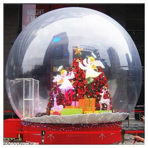 Christmas Decoration/giant snow globe/crystal transparent 2m/3m/4m inflatable christmas globe ball Free shipping to door!