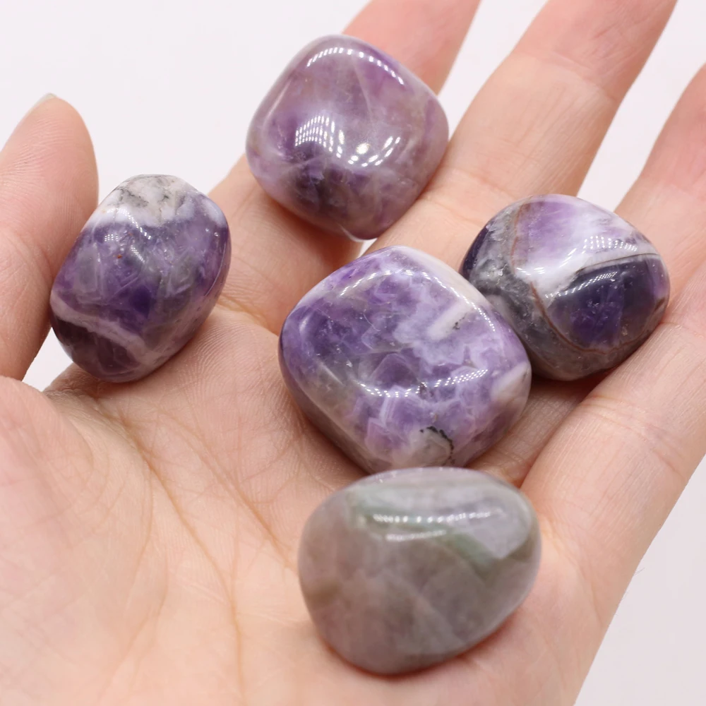 20-30mm Irregular Crystal Stone Nugget Natural Amethyst Tumbled Ornament Healing Energy Polished Stones Home Aquarium Decoration