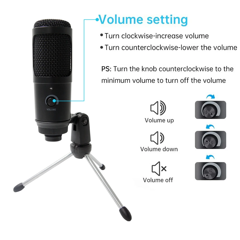 YTOM M1 PRO Streaming USB Microphone Metal Condenser Microphones for Laptop Computer Recording Studio Streaming Youtube TIKTOK