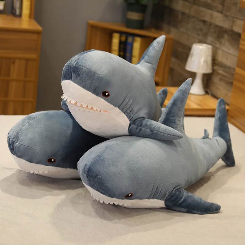 45/60/80 cm Nette Hai Plüsch Spielzeug Weiche Angefüllte Speelgoed Tier Lesen Kissen für Geburtstag Geschenke Kissen puppe Geschenk – Detail 16