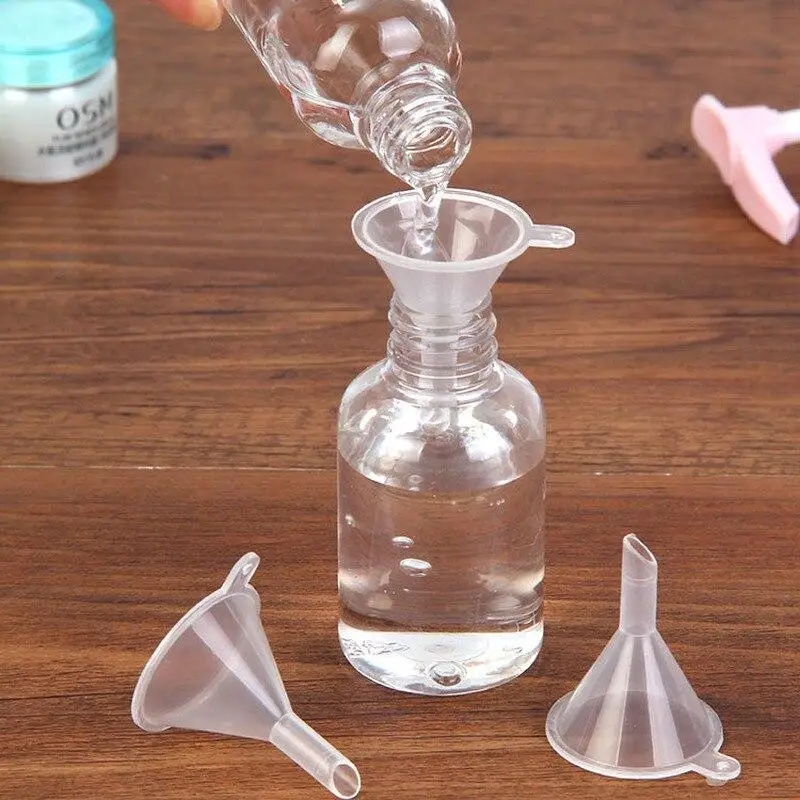 10 Stücke transparente Mini Trichter Kleine Kunststoff Für Parfüm Diffusor Flasche Mini Flüssigkeit Öl Trichter Labor Werkzeuge – Detail 3