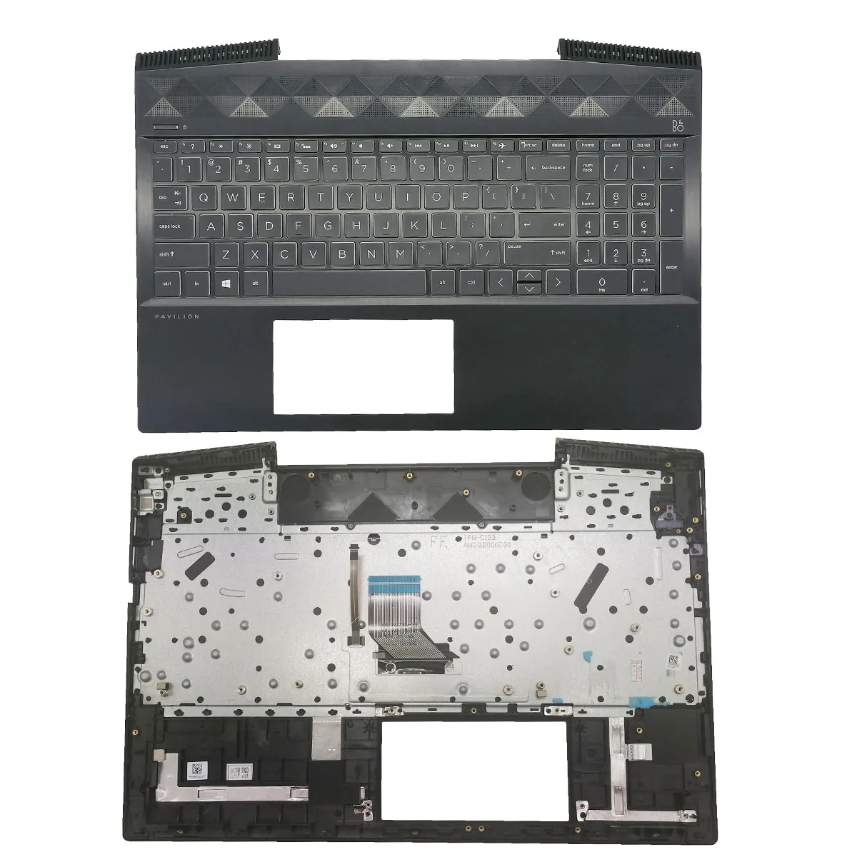 

Original Laptop Palmrest Upper Case with White Backlit Keyboard For HP Pavilion 15-CX Series TPN-C133