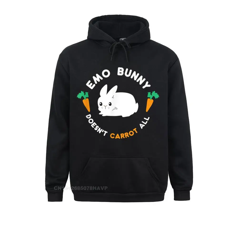 Emo Bunny Doesn't Carrot All Shirt Funny Cute Easter Gift Sweatshirts Funny Long Sleeve Design Mens Hoodies Clothes Summer