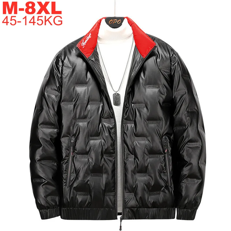 Male Plus Size Clothing Winter Thick Down Jacket Men Fashion Hip Hop Streetwear Oversized Motorcycle Down Jackets Quilted Coat