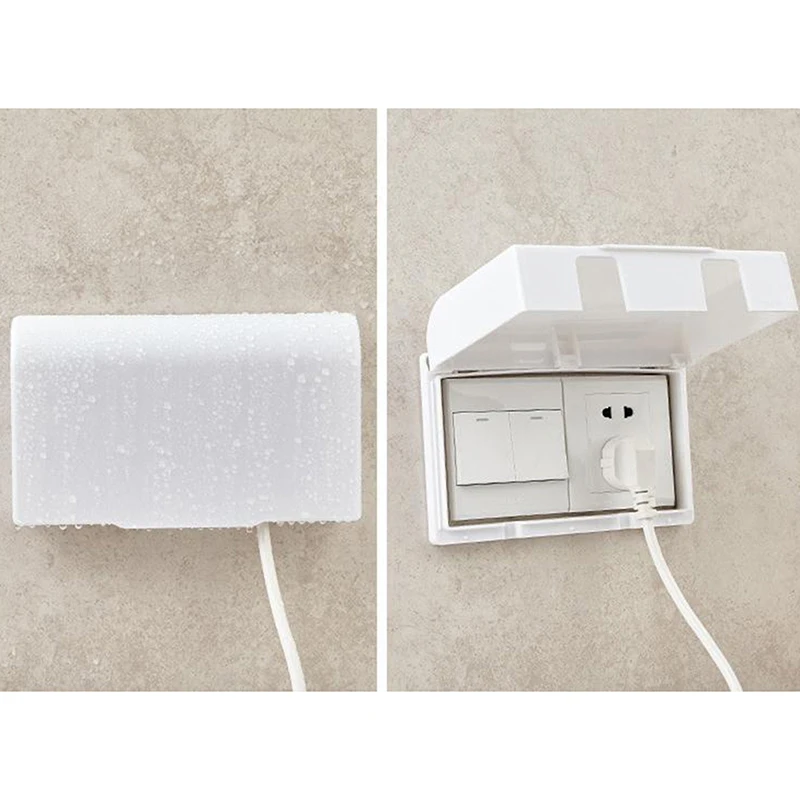 86 Type Double Socket Switch Protector Electric Plug Cover Child Safety Box Waterproof Splash Box Power Outlet Bathroom Supplies