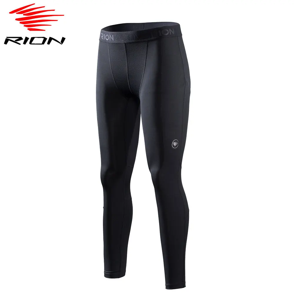 RION Mens Sports Running Tights Gym Compression Pants Workout Fitness Training Tights Leggings Sportswear Jogging Tights Male