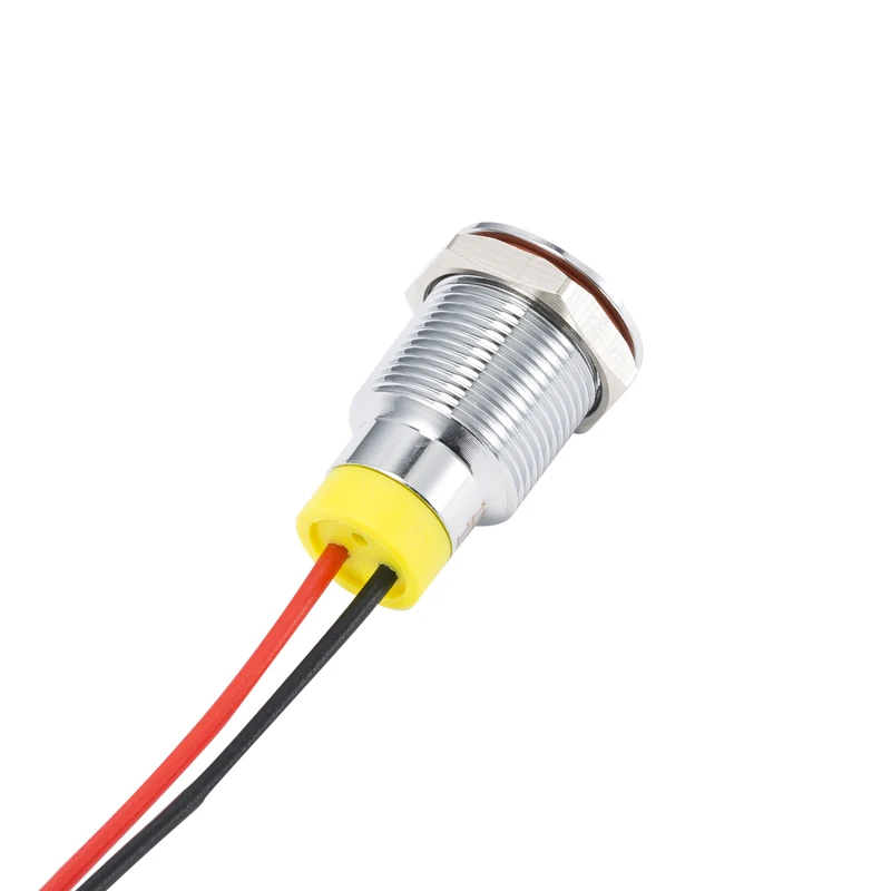 IP66กันน้ำสีกระพริบ LED เตือนไฟเตือน12Mm Pilot สัญญาณ3V 6V 12V 24V 36V DC ลวด
