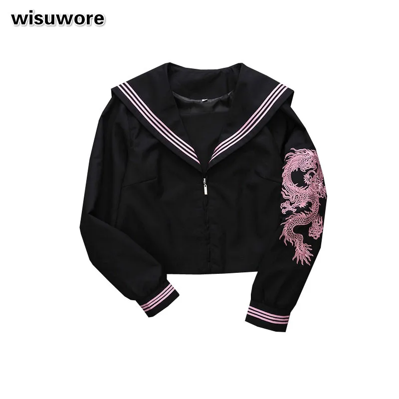 2021 New Jk Uniform School Girl Silver Dragon The Embroidery Uniform Gothic Styl Women Student Full Sets Clothes