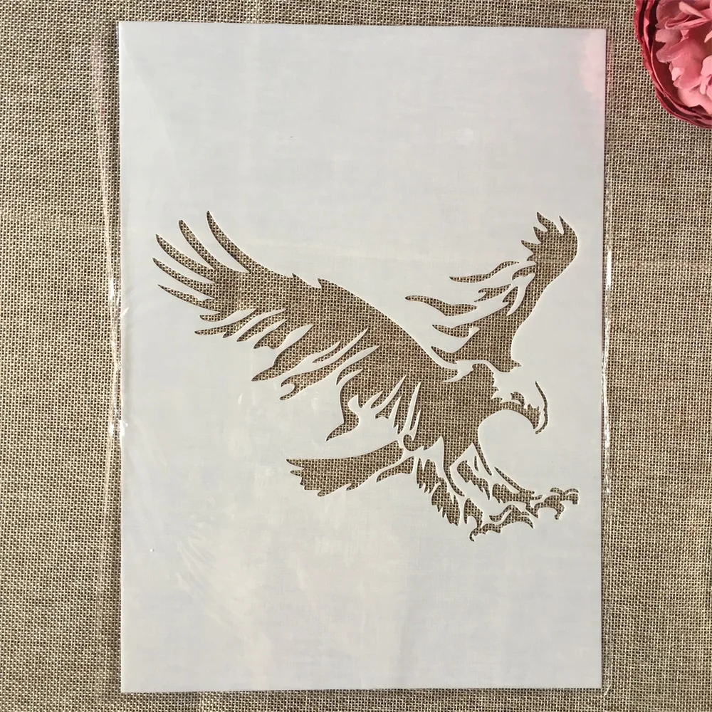 A4 29cm Eagle Prey Bird DIY Layering Stencils Wall Painting Scrapbook Coloring Embossing Album Decorative Template