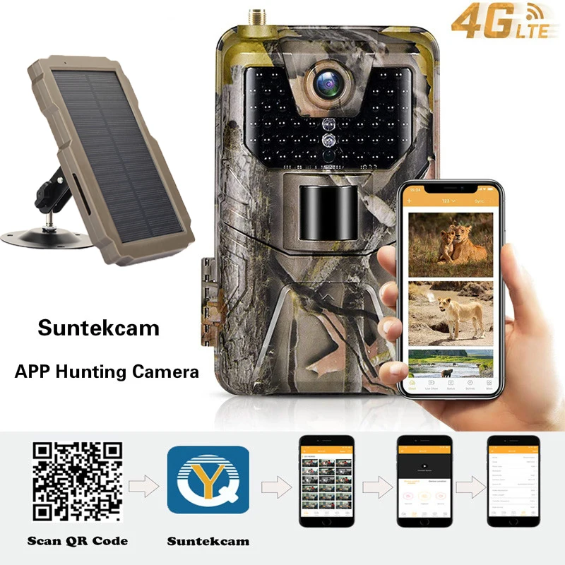 

Live broadca APP 4K Trail Camera Cloud Service 4G Cellular Mobile 30MP Wireless Wildlife Hunting Cameras HC900PRO Night Vision