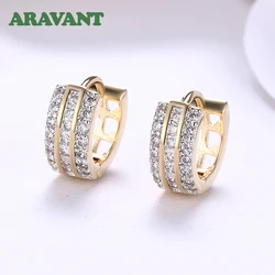 Aravant 925 Silver 15MM 18K Gold Small Hoop Earrings For Women Fashion Charm Jewelry