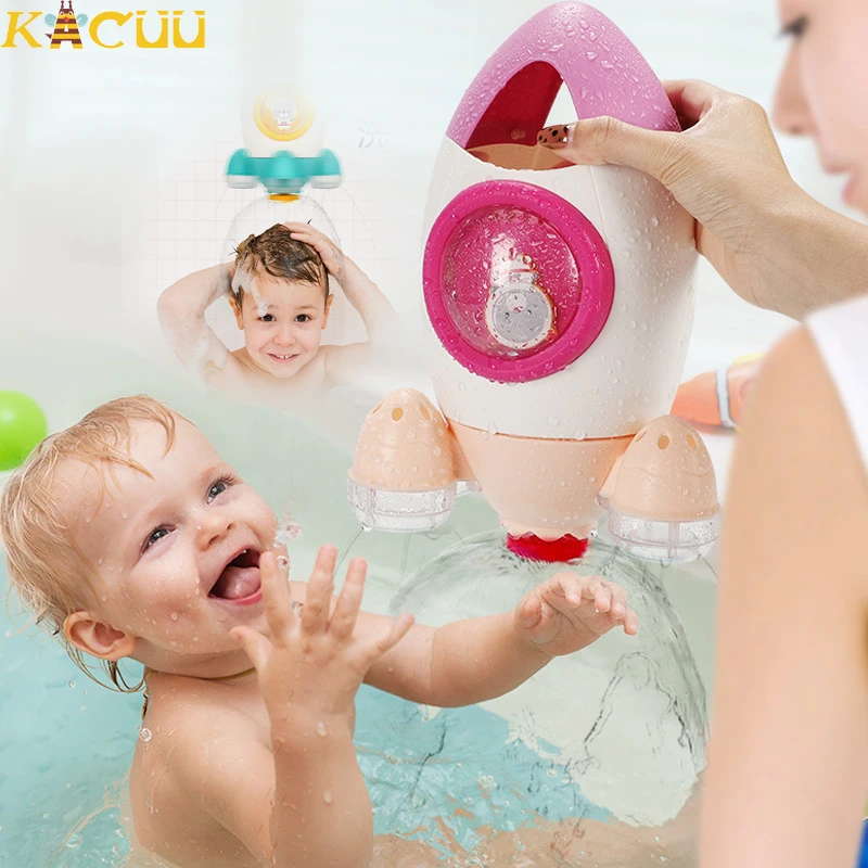 

Bath Shower Toys Rotary Fountain Rocket Baby Water Spraying Play in Swimming Pool in Bathroom Water Playing Game Bathing Toys