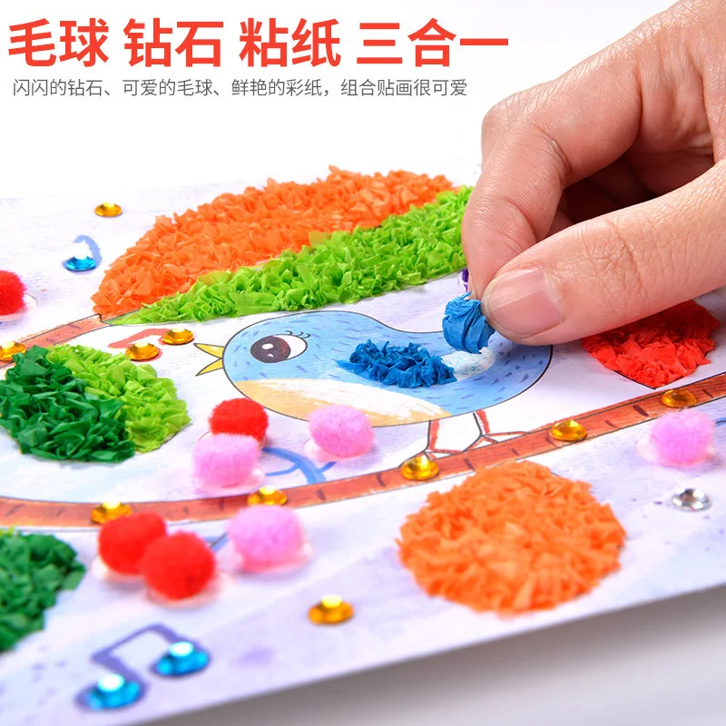 8Pcs/Set DIY Cartoon Paper Crafts Educational Toys For Children Handmade Handicraft Kindergarten Funny Arts And Kids Craft Gifts