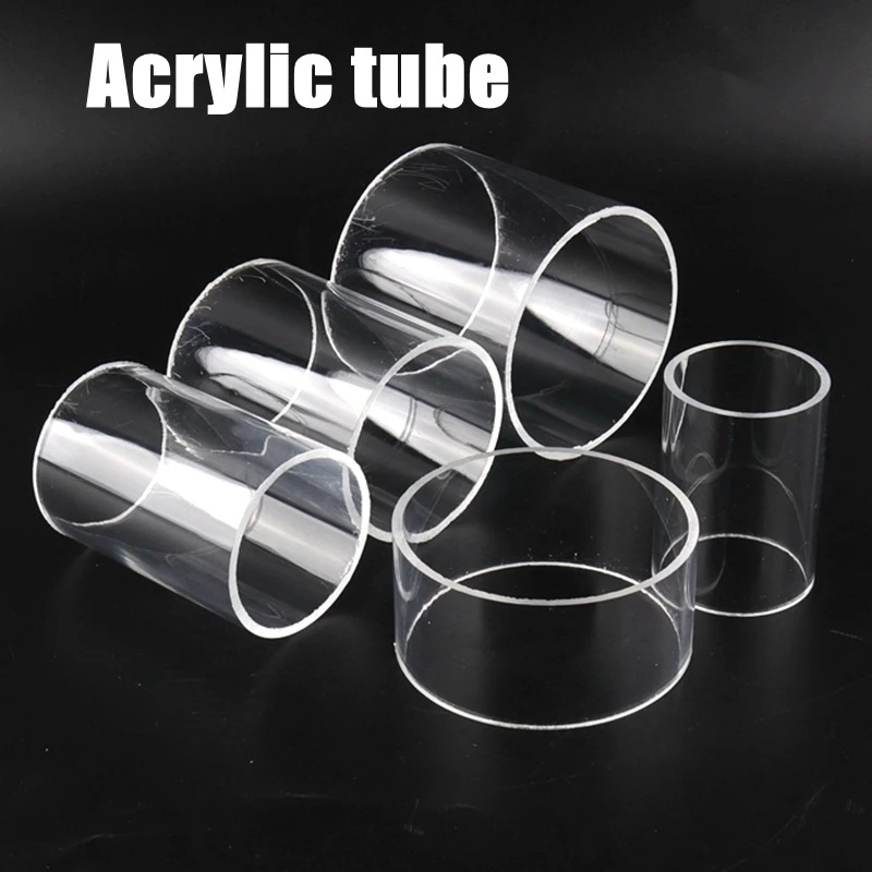 

2pcs 8CM OD.16-90mm Transparent Acrylic Pipe Aquarium Tank Plexiglass Pipe Water Tank Clear Acrylic Tube Fittings Glass Pipes