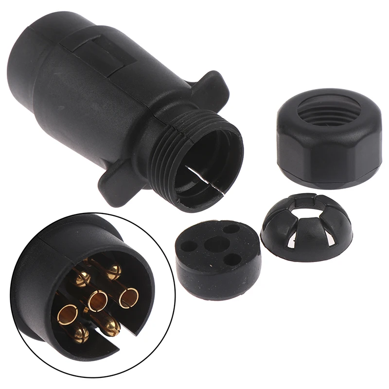 13 To 7 Way Round Standard European Car Plug Connector Plastic 7 Pin Socket Plug For Trailers Car Accessories Waterproof Adapter