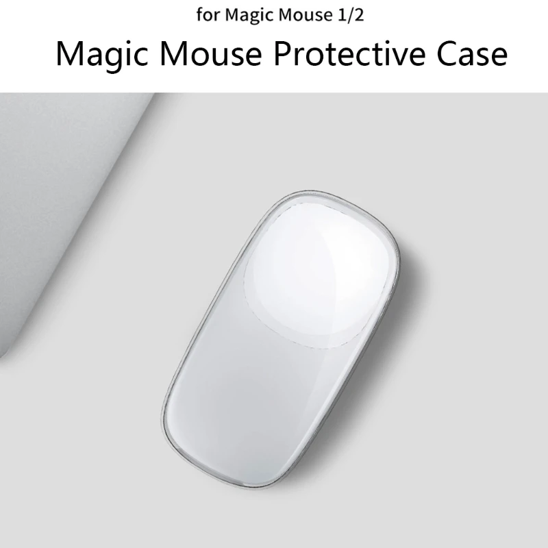 Transparent Soft Silicone Case Compatible for Magic Mouse 1 / 2 , Portable Protector Anti-Scratch Protective Skin Cover