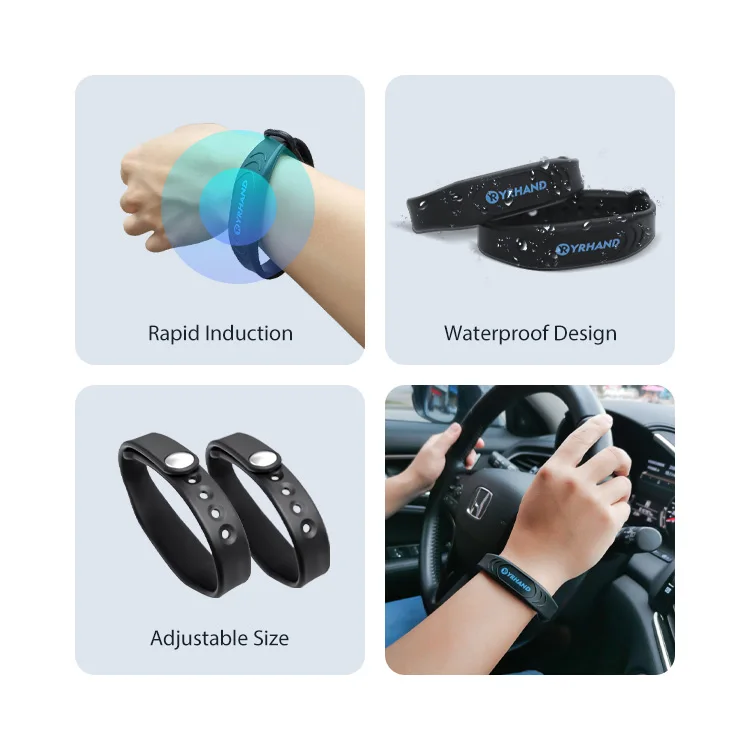 5pcs 13.56Mhz Adjustable Rubber RFID IC Card Black Smart Wristbands Bracelets for rfid door locks