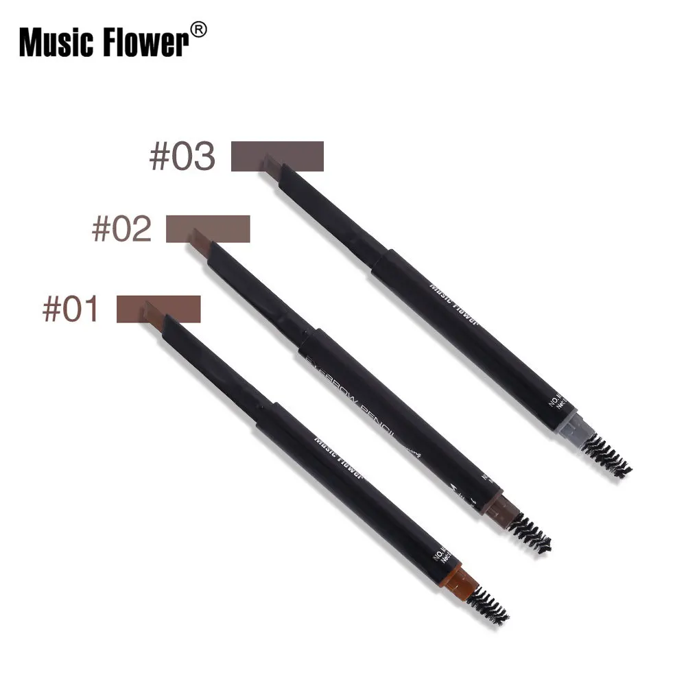 Music flowe  Three-in-One Triangular Machete Eyebrow Pencil Waterproof And Sweatproof Long-lasting Eyebrow Pencil M5086