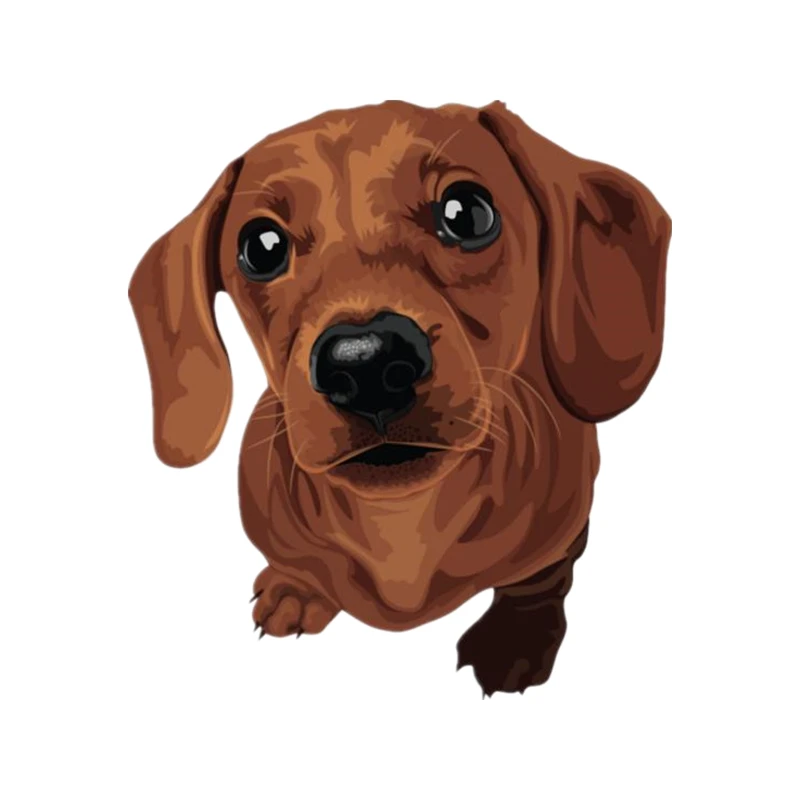 

S41057# Various Sizes Funny Self-adhesive Decal Dachshund Dog Car Sticker Waterproof Auto Decors on Bumper Rear Window Laptop