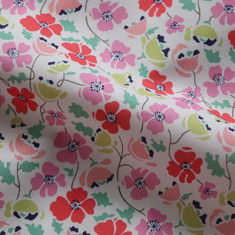 

EDIE Floral 80S Tissun liberty Cotton Poplin Fabric For Kids Baby Sewing Cloth Dresses Skirt DIY Printed 0.5M Designer