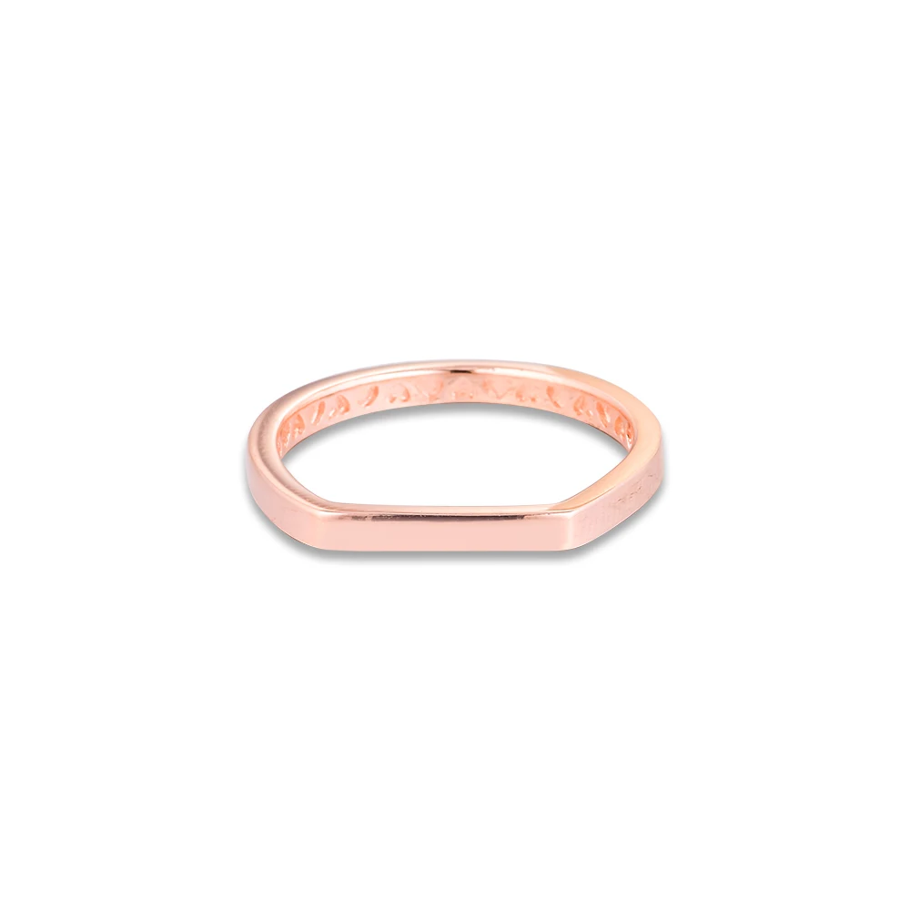 

Logo Bar Stacking Ring Rose Golden Woman Rings For Jewelry Making 925 sterling silver Jewelry Wedding Rings bijoux femme