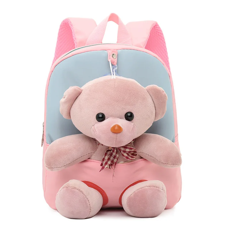 2024 Plush Bear School backpack kids Cartoon Cute backpacks for children lightweight kids bag waterproof kindergarten backpack