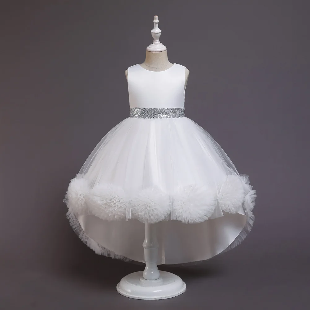 Kids Girl Cake Tutu Flower Dress Children\'s Party Wedding Formal Clothing for Girl Princess First Communion Costume 6 8 10 Years