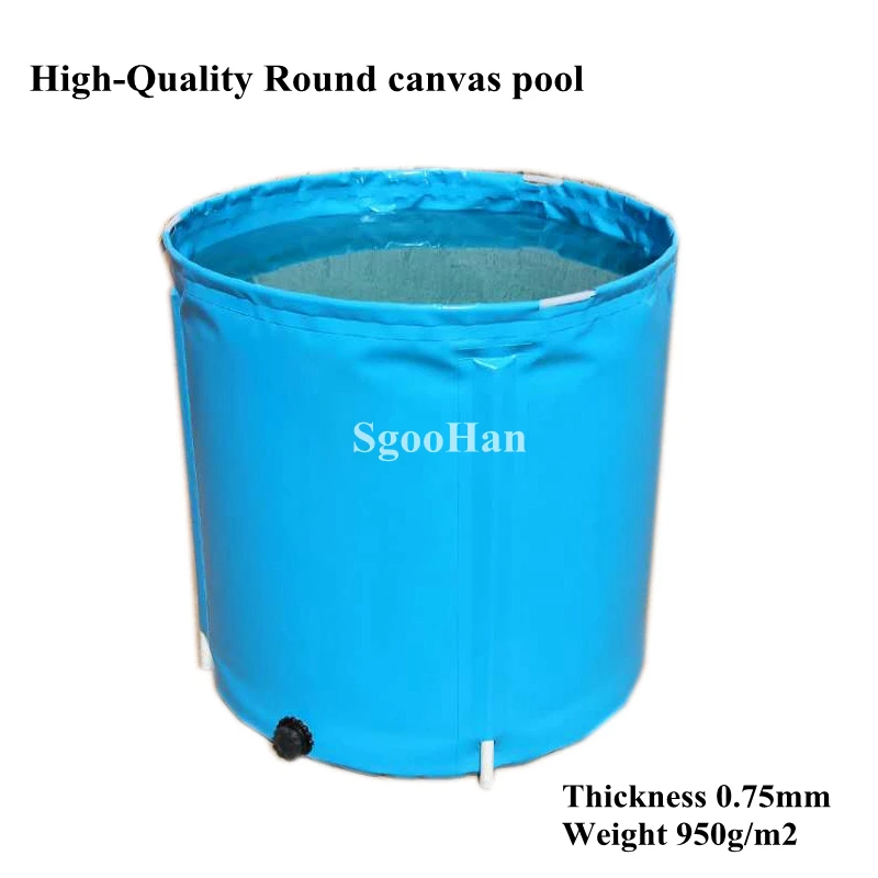 Circular Canvas Water Pool PVC Coating Tarpaulin Aquarium Fish Tank Children Swimming Pool Turtle Aquaculture Water Tank+Bracket