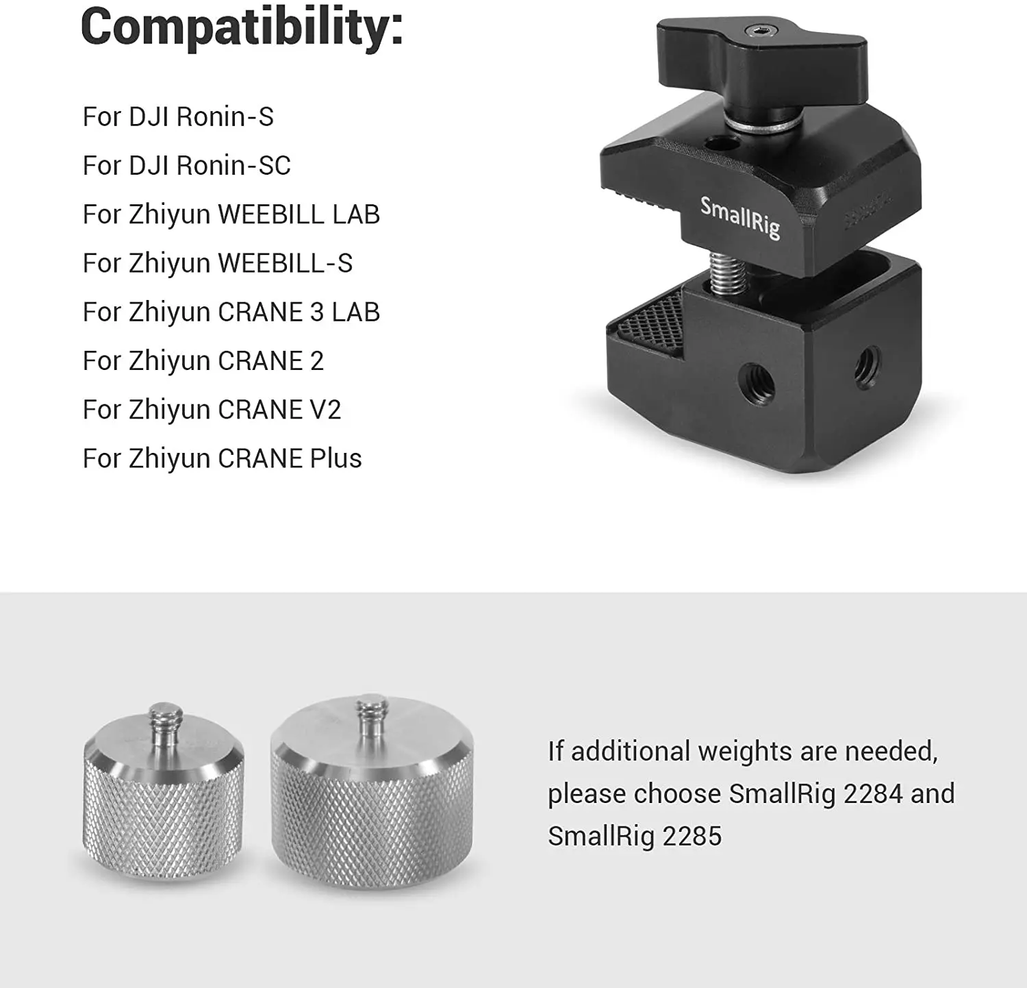 SmallRig Camera RIg Counterweight Mounting Clamp Kit for DJI Ronin S / SC for RS 2/ RSC 2/ RS 3/ RS 3 Pro Gimbals Balance Video