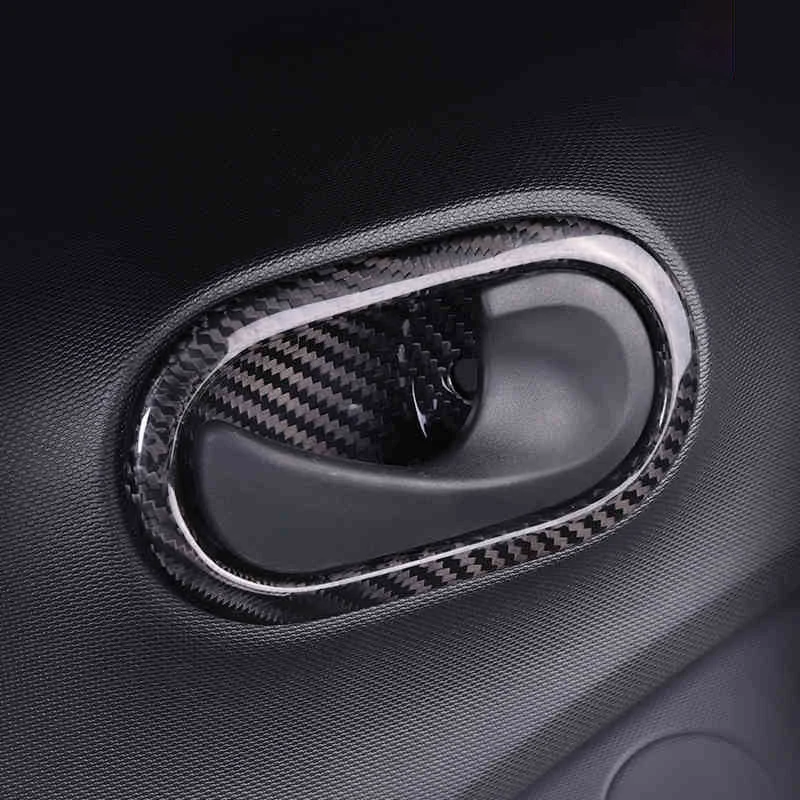 For Mercedes Smart fortwo forfour 453 Carbon Fiber Decoration Cover Styling Accessories Interior Door Handle Protection Shell