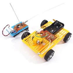 Kid DIY Assembly 2-CH Remote Control Electric RC Racing Car Model Science Experiment School Project Toy STEM vehicle