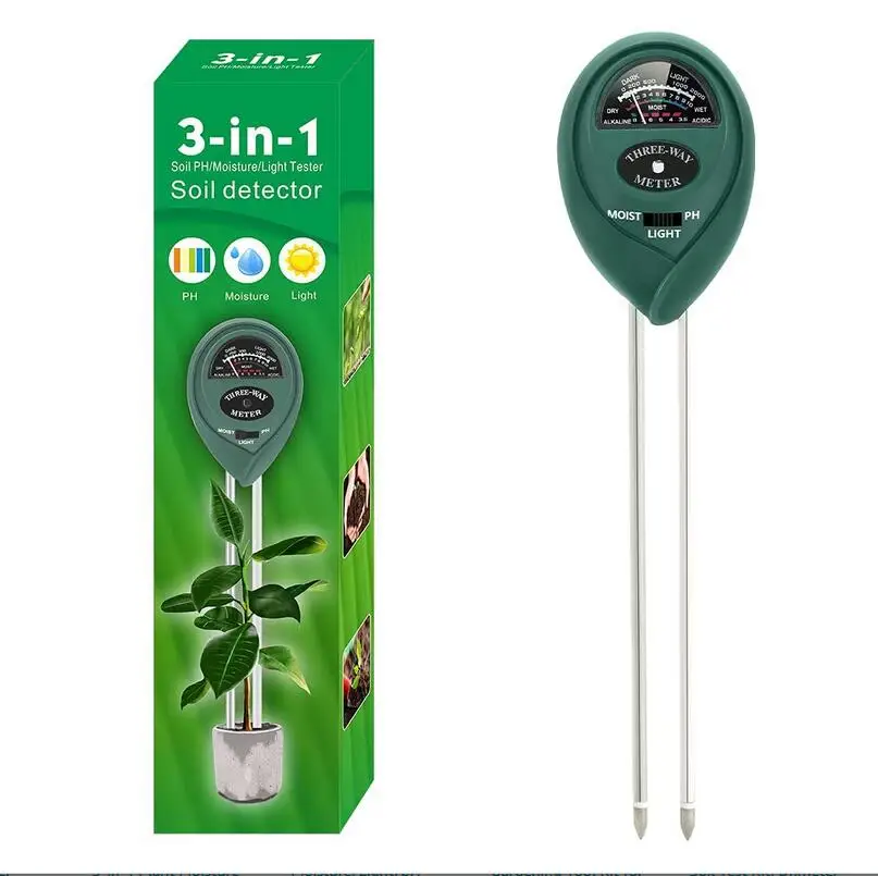 3 in 1 PH Soil Meter Sunlight PH Tester Garden Flowers Soil Moisture Sensor Meter Plants Acidity Humidity PH Monitor Detector