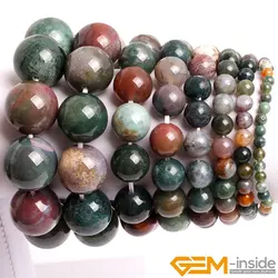 Natural Indian Agates Stone Beads 4mm to 20mm Energy Bracelet For Women Gift 7.5 Inches Acceptable