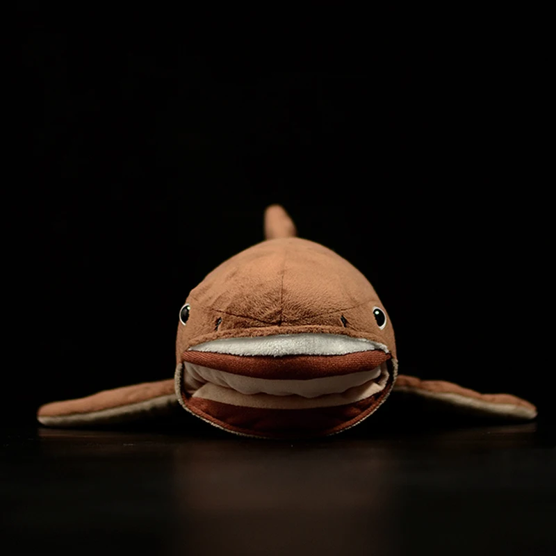 Megamouth Shark Megachasma 48cm Pelagios Cute Stuffed Plush Toy Kids Christmas Gift Simulation Fish Animal Soft Brown Soft Doll