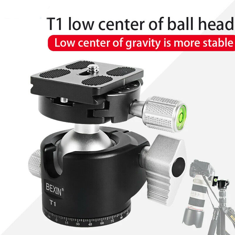 

BEXIN T1 Tripod Head Panoramic Photo Monopod Ballhead Ball Mount for DSLR Camera