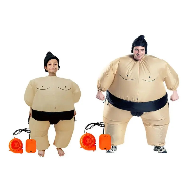 Sumo Wrestler Costume Inflatable Suit Blow Up Outfit Cosplay Party Dress for Kid and Adult